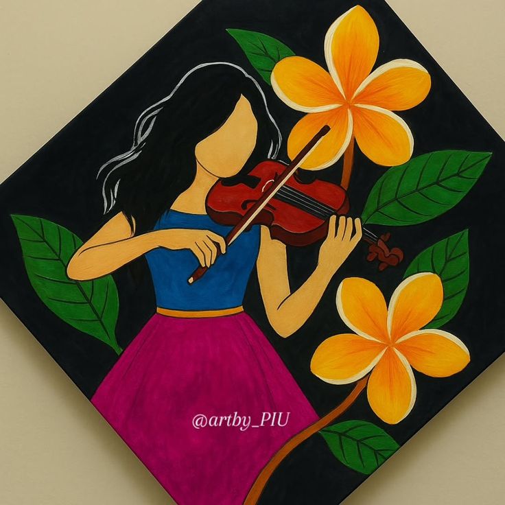 Floral Violin Canvas